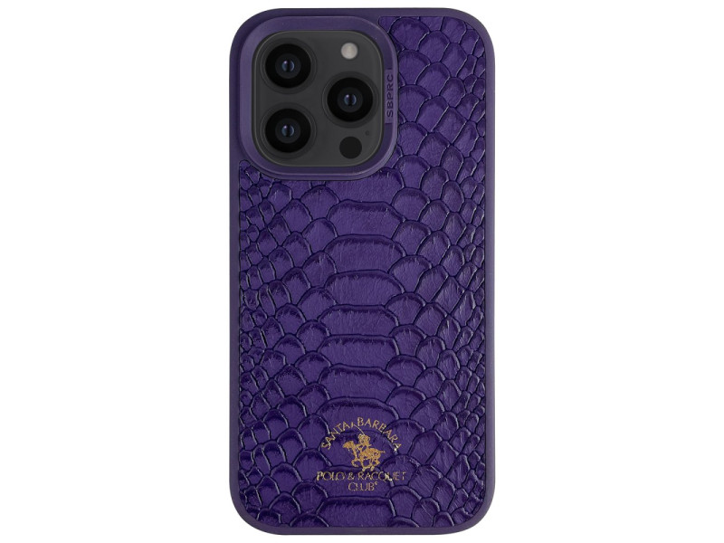 Santa Barbara Polo Racquet Club iPhone 14 Pro Knight Deri Kapak - Mor