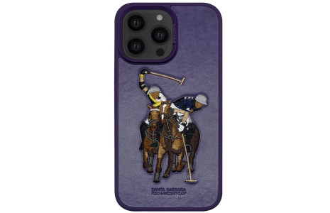 Santa Barbara Polo Racquet Club iPhone 14 Pro Max Jockey Deri Kapak - Mor