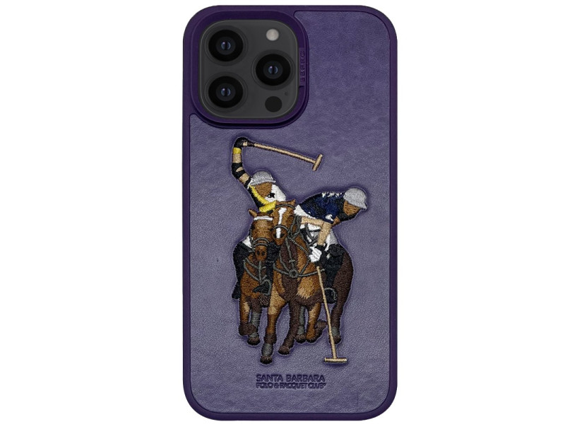 Santa Barbara Polo Racquet Club iPhone 14 Pro Max Jockey Deri Kapak - Mor