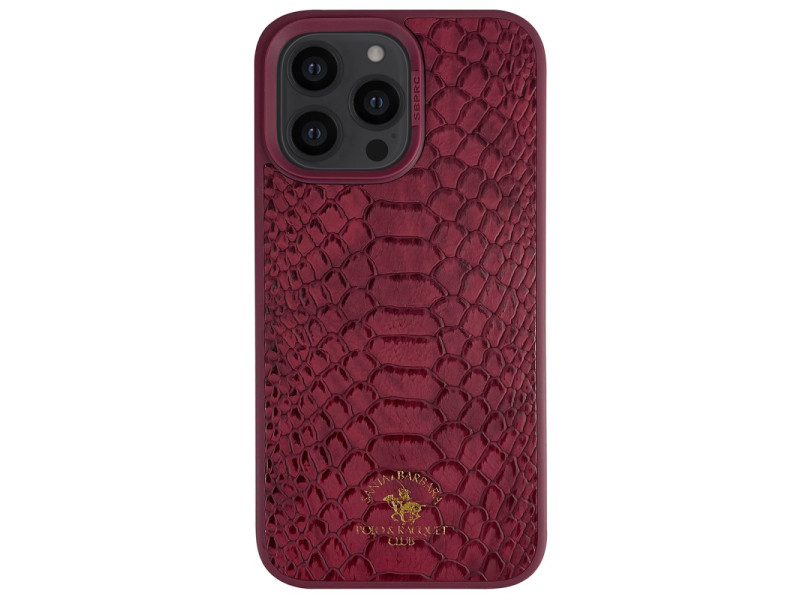 Santa Barbara Polo Racquet Club iPhone 14 Pro Max Knight Deri Kapak - Kırmızı
