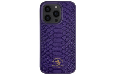 Santa Barbara Polo Racquet Club iPhone 14 Pro Max Knight Deri Kapak - Mor