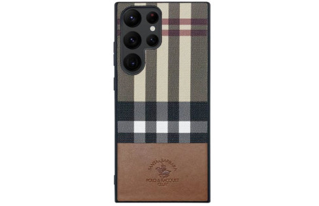 Santa Barbara Polo Racquet Club Samsung Galaxy S23 Ultra Plaid Kapak - Kahverengi