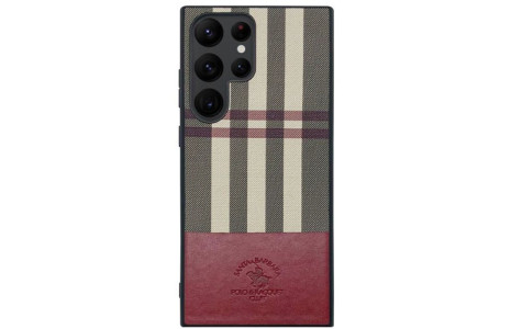 Santa Barbara Polo Racquet Club Samsung Galaxy S23 Ultra Plaid Kapak - Kırmızı