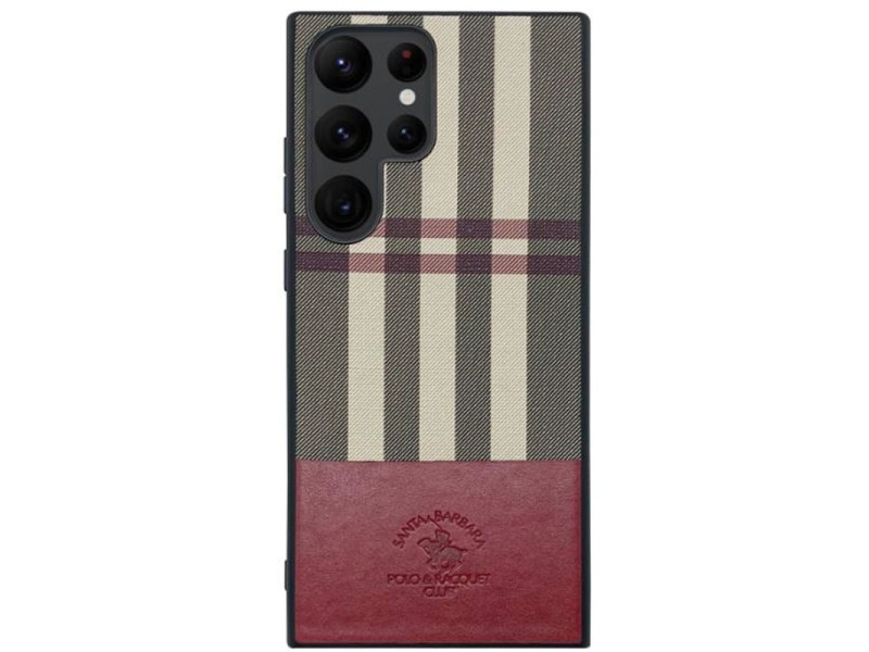 Santa Barbara Polo Racquet Club Samsung Galaxy S23 Ultra Plaid Kapak - Kırmızı