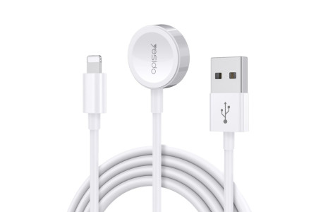 Yesido CA70 2in1 1.5M 2W Apple Watch Şarjı ve 2.4A Lightning Hızlı Şarj Kablosu - Beyaz