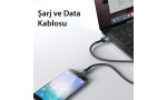 Yesido CA74 1.2M 2.4A Hasırlı Usb to Type-C Hızlı Şarj Kablosu - Siyah
