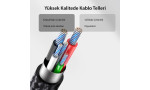 Yesido CA75 2M 2.4A Hasırlı Usb to Type-C Hızlı Şarj Kablosu - Siyah