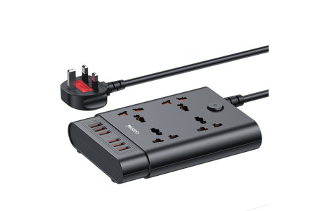 Yesido MC08 10in1 6 Adet Usb ve 4 Adet Priz Dönüştürücü 1.8M - Siyah