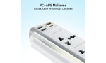 Yesido MC18 8in1 3 Adet Usb 1 Adet Type-C ve 4 Adet Priz Dönüştürücü 2M - Beyaz