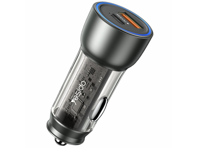 Yesido Y49 30W PD Type-C ve 18W Usb Araç Şarj - Siyah