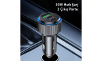Yesido Y50 2 Adet 30W PD Type-C ve 18W Usb Araç Şarj - Siyah