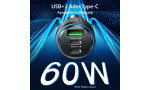 Yesido Y50 2 Adet 30W PD Type-C ve 18W Usb Araç Şarj - Siyah