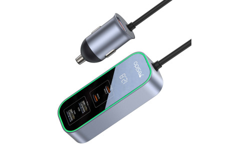 Yesido Y53 2 Adet 30W PD Type-C ve 3 Adet 17W Usb Araç Şarj - Siyah