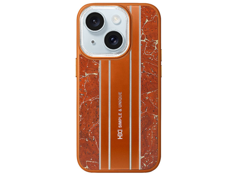 HDD iPhone 15 Kılıf HBC-188 Astra Kapak - Kahverengi