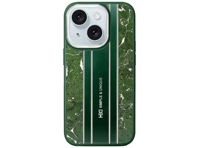 HDD iPhone 15 Kılıf HBC-188 Astra Kapak - Koyu Yeşil