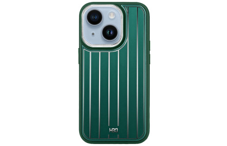 HDD iPhone 15 Kılıf HBC-190 Kolaj Kapak - Koyu Yeşil