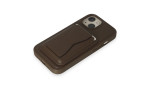 HDD iPhone 15 Kılıf HD Deri Luxury Magnet Kartvizitli Kapak - Gri