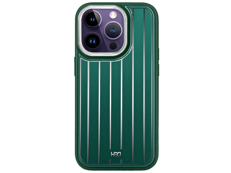 HDD iPhone 15 Pro Max Kılıf HBC-190 Kolaj Kapak - Koyu Yeşil