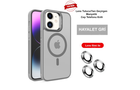 Joko iPhone 11 Kılıf Flet Lens Magsafe Kapak - Gri
