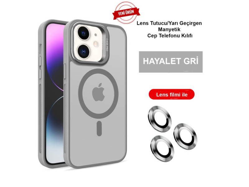 Joko iPhone 11 Kılıf Flet Lens Magsafe Kapak - Gri