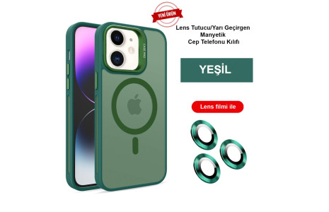 Joko iPhone 11 Kılıf Flet Lens Magsafe Kapak - Koyu Yeşil