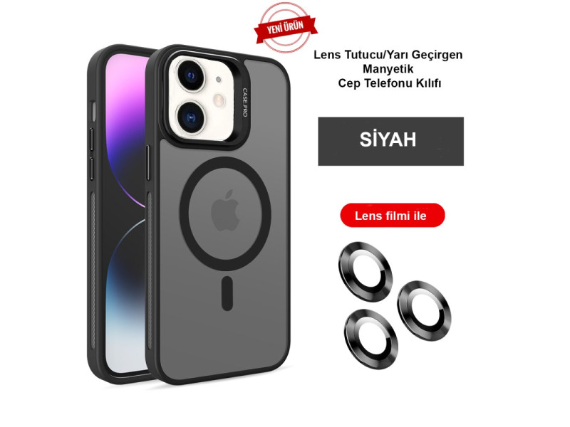 Joko iPhone 11 Kılıf Flet Lens Magsafe Kapak - Siyah