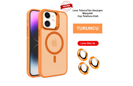 Joko iPhone 11 Kılıf Flet Lens Magsafe Kapak - Turuncu