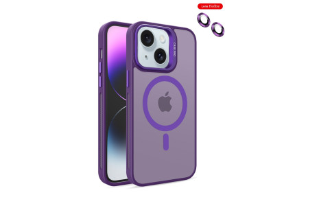 Joko iPhone 15 Plus Flet Lens Magsafe Kapak - Derin Mor