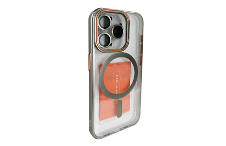 Joko iPhone 15 Pro Max Crown Lens Standlı Magsafe Kapak - Titan Gri