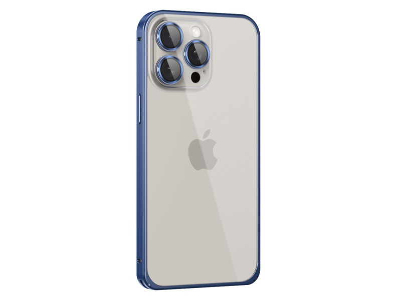 Joko iPhone 15 Pro Max Metal Bumper Mat Kapak - Lacivert
