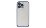 Joko iPhone 15 Pro Max Metal Bumper Mat Kapak - Lacivert