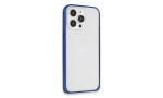 Joko iPhone 15 Pro Max Metal Bumper Mat Kapak - Lacivert