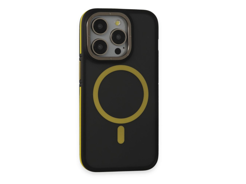 Joko iPhone 15 Pro Max Rocky Magsafe Kapak - Siyah-Sarı