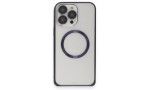 Joko iPhone 15 Pro Kılıf Metal Bumper Magneticsafe Kapak - Lacivert