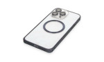 Joko iPhone 15 Pro Kılıf Metal Bumper Magneticsafe Kapak - Lacivert