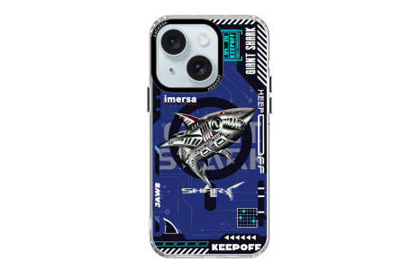 Keep Off iPhone 15 DNA Magsafe Kapak - Men Eating Shark