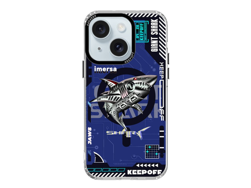 Keep Off iPhone 15 DNA Magsafe Kapak - Men Eating Shark