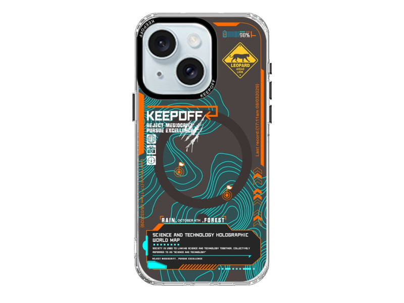 Keep Off iPhone 15 Map Magsafe Kapak - Jungle