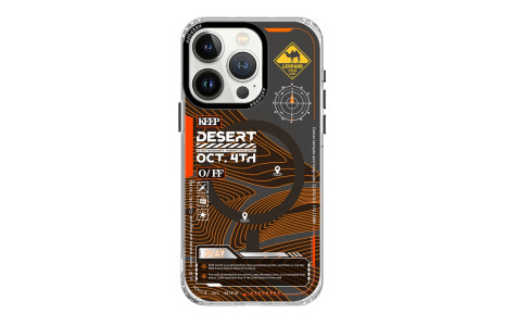 Keep Off iPhone 15 Pro Map Magsafe Kapak - Desert