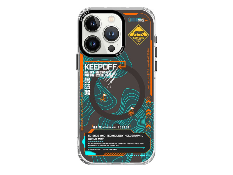 Keep Off iPhone 15 Pro Map Magsafe Kapak - Jungle