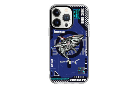 Keep Off iPhone 15 Pro Max DNA Magsafe Kapak - Men Eating Shark