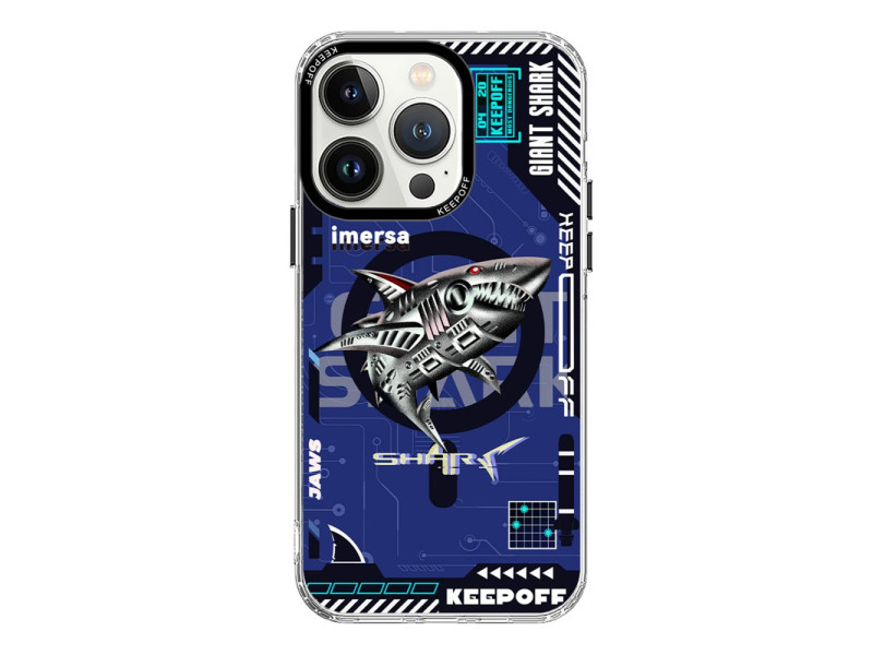 Keep Off iPhone 15 Pro Max DNA Magsafe Kapak - Men Eating Shark