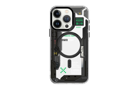 Keep Off iPhone 15 Pro Max Future Armor Magsafe Kapak - Black Samurai