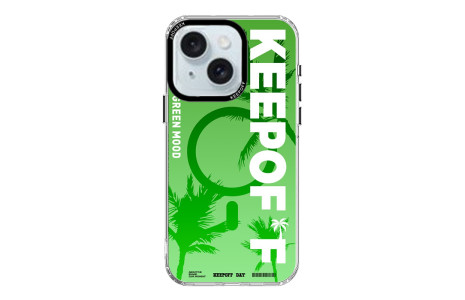 Keep Off iPhone 15 Summer Travel Magsafe Kapak - Green Mood