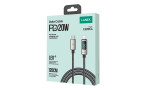Lanex LS20CL 1.2M 20W Dijital Göstergeli Hasırlı Type-C to Lightning PD Hızlı Şarj Kablosu - Gümüş
