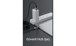Lanex LS20CL 1.2M 20W Dijital Göstergeli Hasırlı Type-C to Lightning PD Hızlı Şarj Kablosu - Gümüş