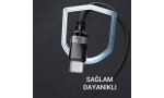Lanex LS38CC 1.2M 100W Hasırlı Type-C to Type-C PD Hızlı Şarj Kablosu - Siyah
