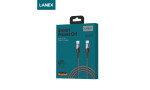 Lanex LS42CC 1M 65W Hasırlı Type-C to Type-C PD Hızlı Şarj Kablosu - Siyah