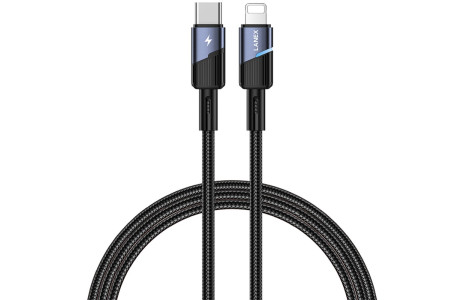 Lanex LS42CL 1M 30W Hasırlı Type-C to Lightning PD Hızlı Şarj Kablosu - Siyah