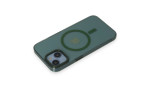 Newface iPhone 14 Kılıf Anka PC Magneticsafe Sert Metal Kapak - Koyu Yeşil